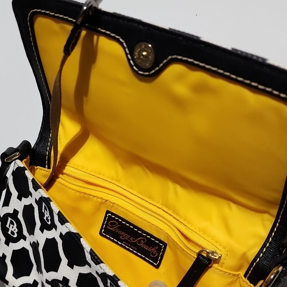 Dooney & Bourke Black White Canvas Crossbody Shoulder Bag Small - Picture 10 of 10